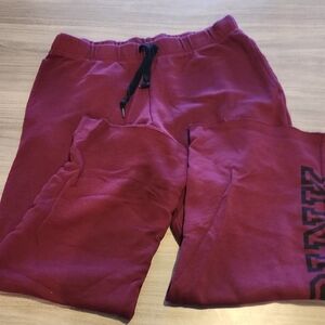 Victoria's Secret PINK Campus Sweatpants Wide Leg Size Large Maroon Color